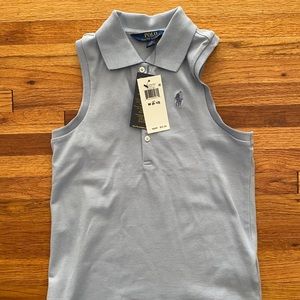 NWT light blue girls sleeveless polo size 8-10